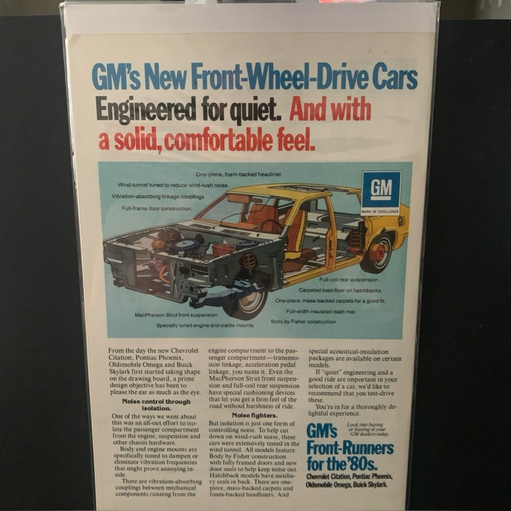 Vintage 1972 General Motors GM’s Front Runners Ad Advertisement